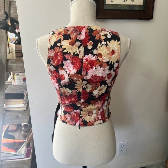 Vintage KAY UNGER Floral Tank with Ruching Detail 42 / 6 - Picture 5 of 5